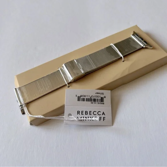 REBECCA MINKOFF SILVER SLINKY MESH APPLE WATCH BAND 20mm NWT  display picture 2